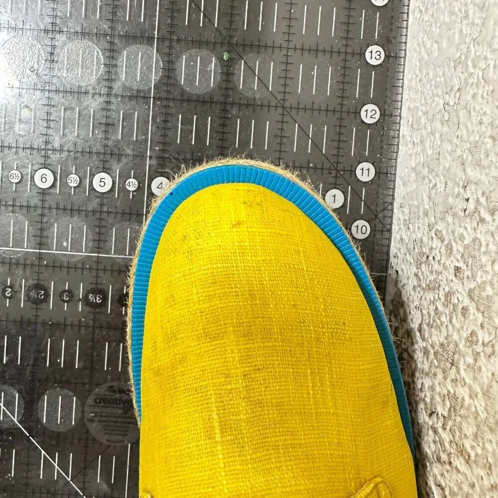 John Fluevog Martin Women Size 7 Yellow Waxed Cotton Platform Espadrilles Shoes - Picture 11 of 11